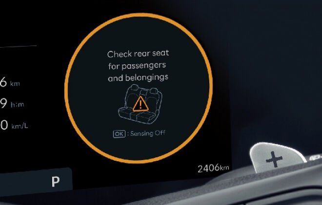 Hyundai TUCSON, Уведомление о пассажирах на заднем сиденье (ROA)